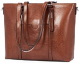 Bromen Vintage Leather Women's Briefcase Laptop Tote Bag Reviews