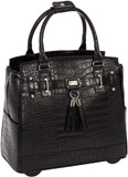 Jkm and Company Black Alligator Crocodile Rolling Laptop Tote Bag Reviews