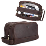 Oewoer Genuine Leather Water-resistant Toiletry Bag for Men Reviews