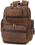 Tiding Men's Vintage Leather Laptop Backpack Large Capacity Travel Bag Reviews