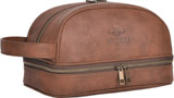 Vetelli Leather Toiletry Bag For Men With 2 Silicone Travel Bottles Reviews