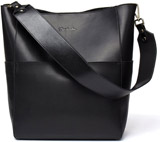 Bostanten Women's Leather Designer Bucket Tote Handbags