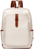 Bromen Women's Leather Laptop Backpack, College Travel Daypack Bag
