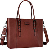 Mosiso Women's Pu Leather Laptop Tote Bag