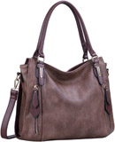 Uncle.y Women's Pu Leather Zipper Shoulder Tote Handbags