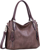 Uncle.y Women's Pu Leather Zipper Shoulder Tote Handbags