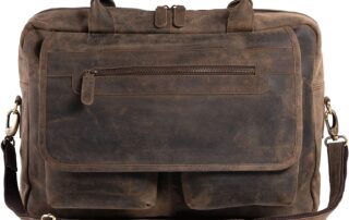 Komalc Leather Laptop Messenger Bag