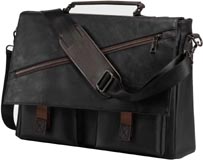 Seyfocnia Leather Messenger Briefcase Satchel