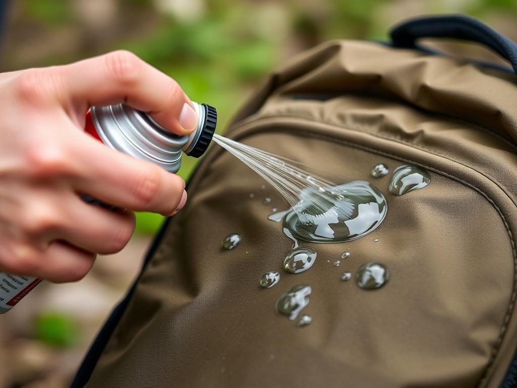 Applying waterproofing treatment to maintain backpack water resistance Applying waterproofing treatment to maintain backpack water resistance