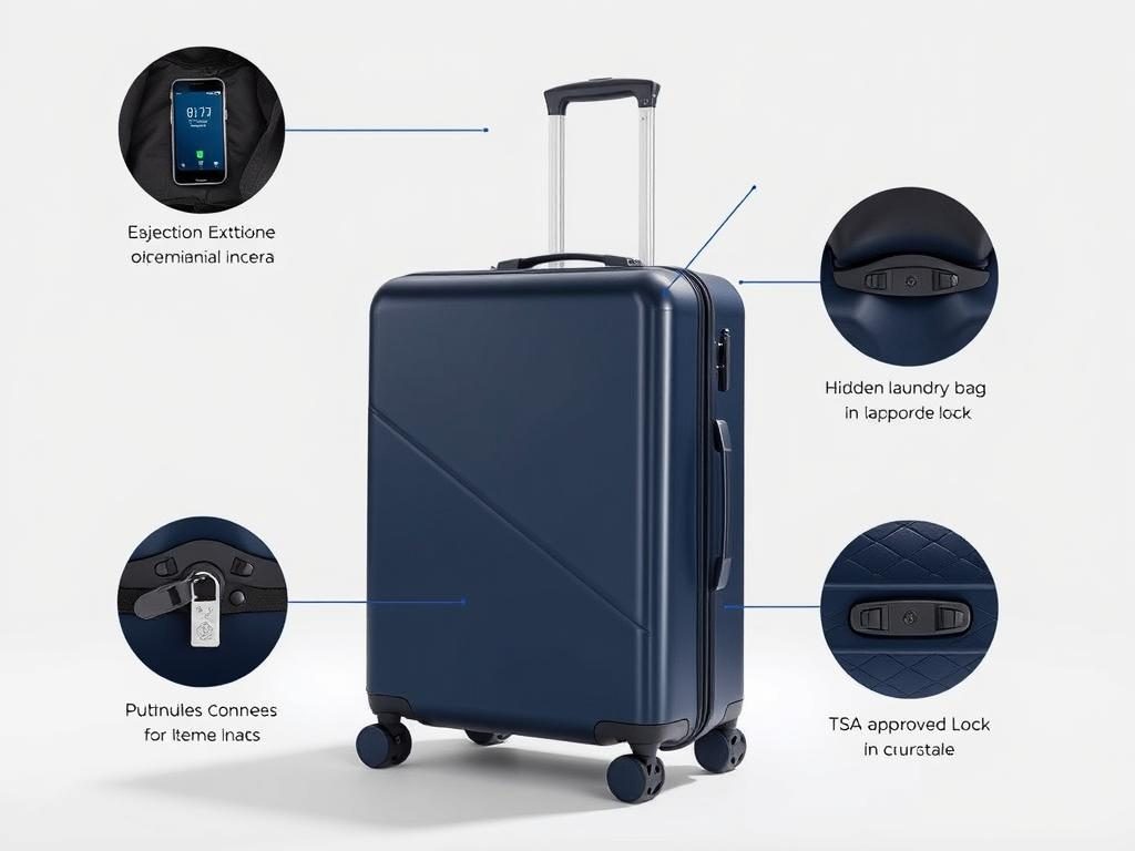 Away The Bigger Carry-On with ejectable battery showing modern design and charging capability Away The Bigger Carry-On with ejectable battery showing modern design and charging capability