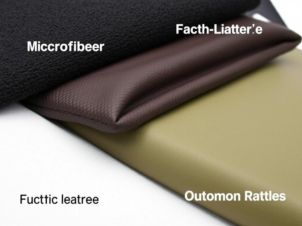 Close-up of different bean bag chair cover materials Close-up of different bean bag chair cover materials