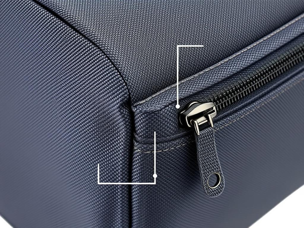 Close-up of durable dog walking bag material with reinforced stitching Close-up of durable dog walking bag material with reinforced stitching