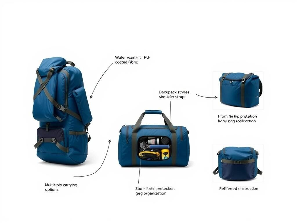 Eagle Creek Cargo Hauler Duffel 60L showing versatile carrying options and rugged design Eagle Creek Cargo Hauler Duffel 60L showing versatile carrying options and rugged design