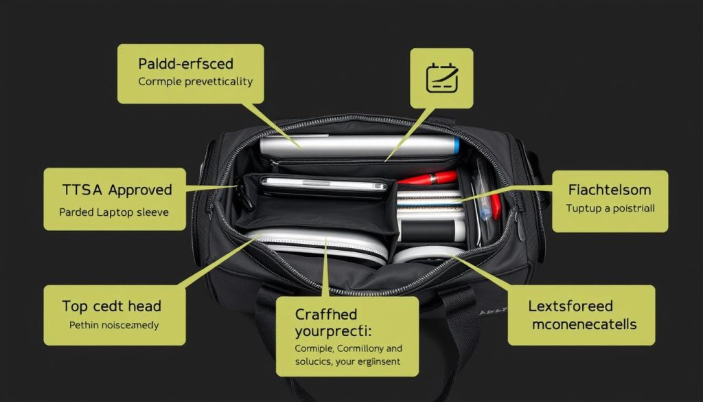 Gym bag with TSA-friendly features and compartments Gym bag with TSA-friendly features and compartments