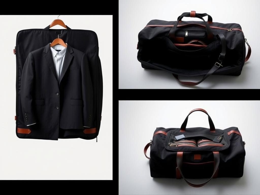 Hook & Albert Garment Weekender shown in both garment and duffel configurations Hook & Albert Garment Weekender shown in both garment and duffel configurations