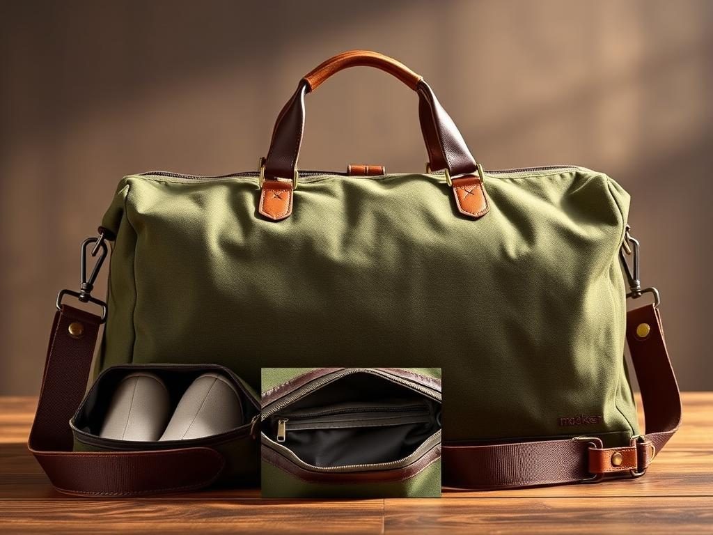 Modoker Vintage Canvas Weekender Bag showing stylish design and versatile carrying options Modoker Vintage Canvas Weekender Bag showing stylish design and versatile carrying options