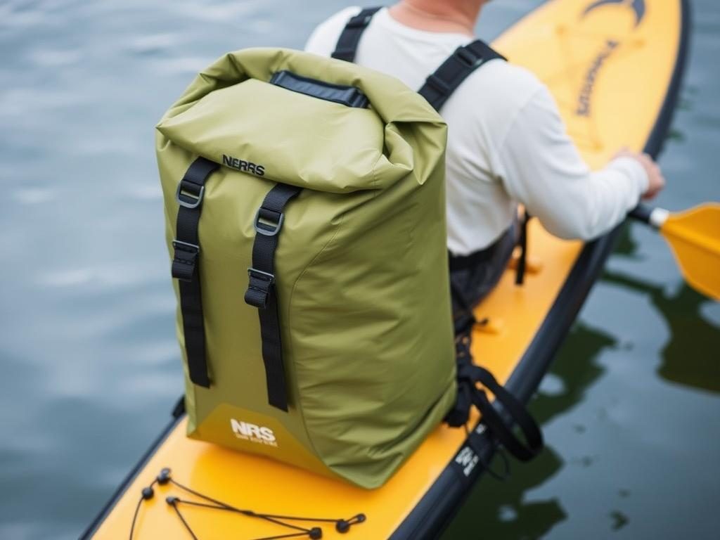 NRS Bill's Bag large capacity dry bag on a paddle board NRS Bill's Bag large capacity dry bag on a paddle board