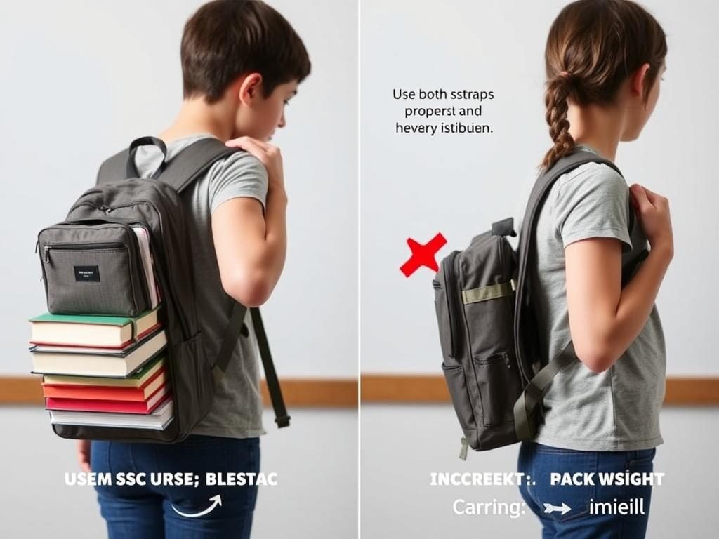 Person demonstrating proper backpack wearing technique for heavy loads Person demonstrating proper backpack wearing technique for heavy loads