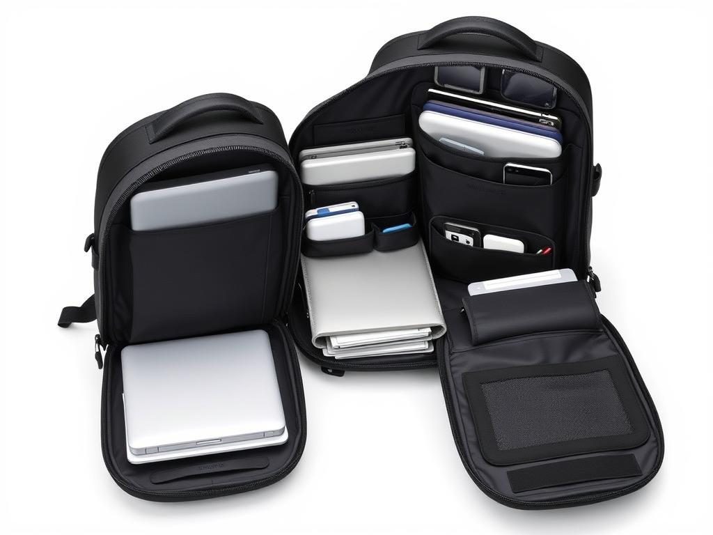 SwissGear 1900 Scansmart backpack showing multiple compartments SwissGear 1900 Scansmart backpack showing multiple compartments