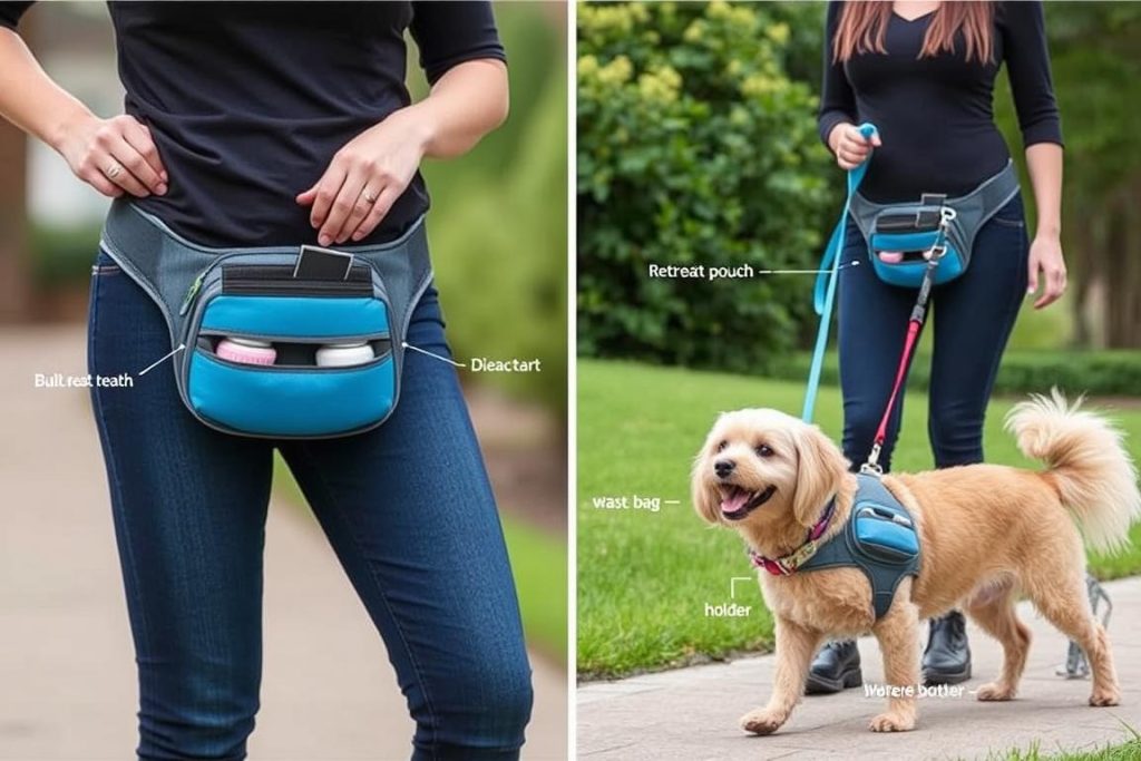 The Furry Buddy Hands-Free Dog Walking Bag - best fanny pack for dog walking with built-in leash The Furry Buddy Hands-Free Dog Walking Bag - best fanny pack for dog walking with built-in leash