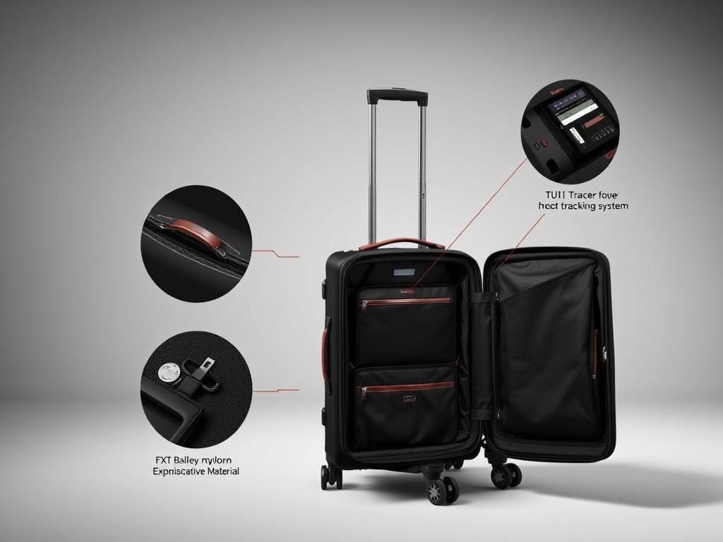 Tumi Alpha 3 Continental Expandable 4 Wheeled Carry-On showing premium business features Tumi Alpha 3 Continental Expandable 4 Wheeled Carry-On showing premium business features