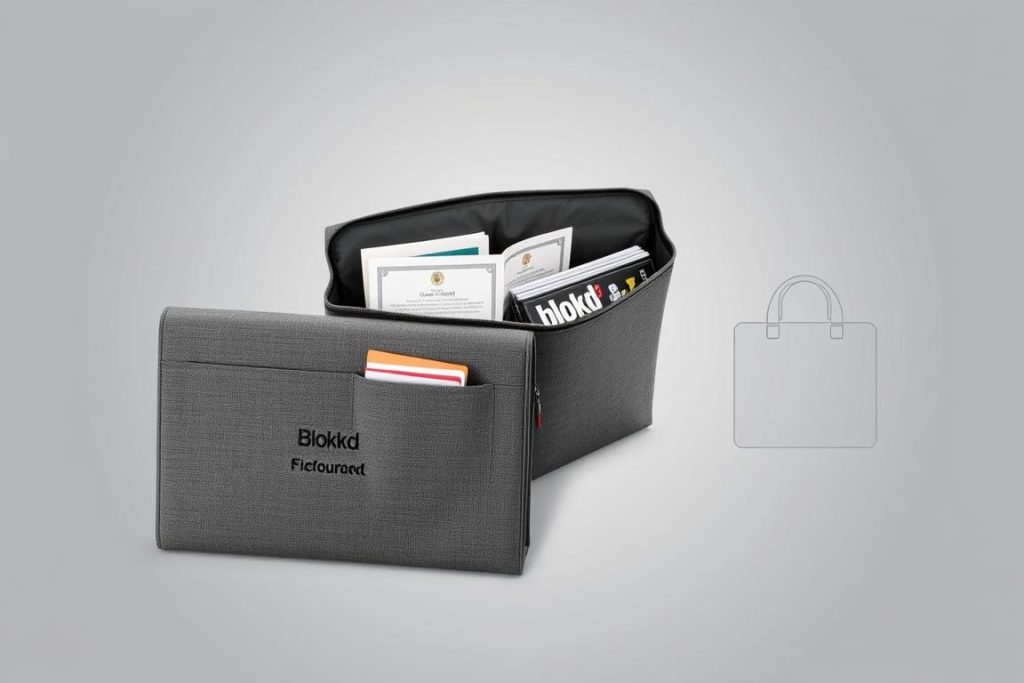 Blokkd XL Fireproof Document Bag showing extra-large capacity for document storage