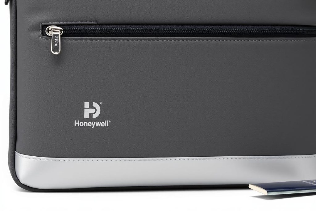 Honeywell Fire-Resistant Document Bag showing waterproof zipper detail
