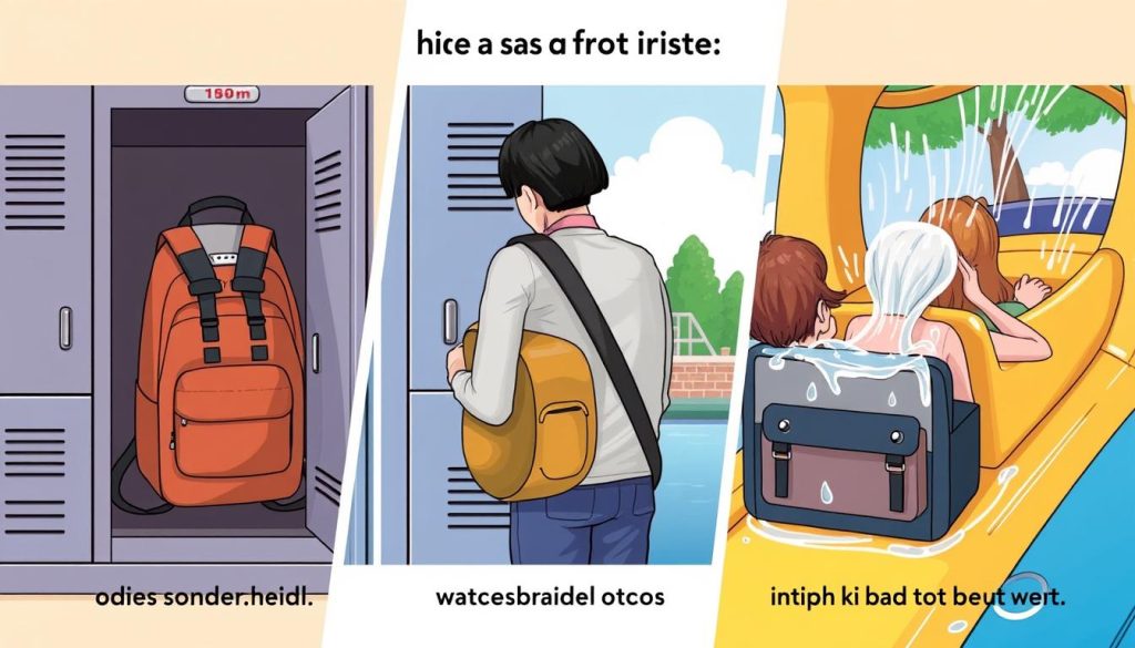 Illustration of common amusement park bag mistakes to avoid
