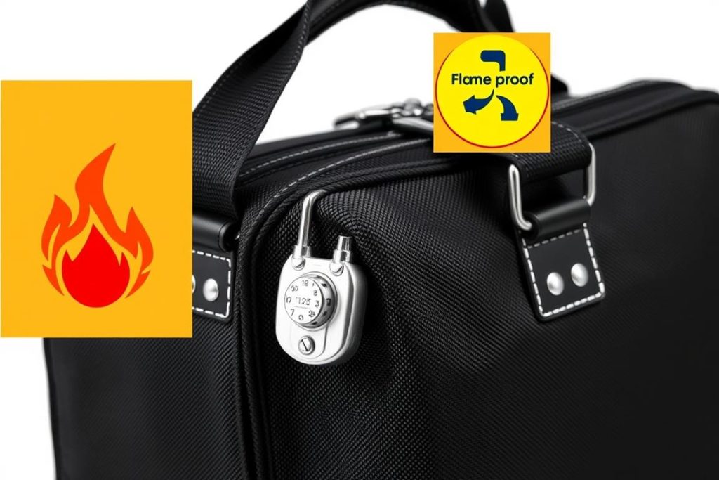 JUNDUN Fireproof Money and Document Bag with combination lock feature