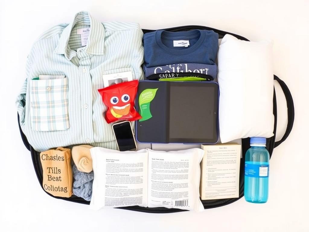 Partner's hospital bag with essentials for supporting mom during labor and delivery