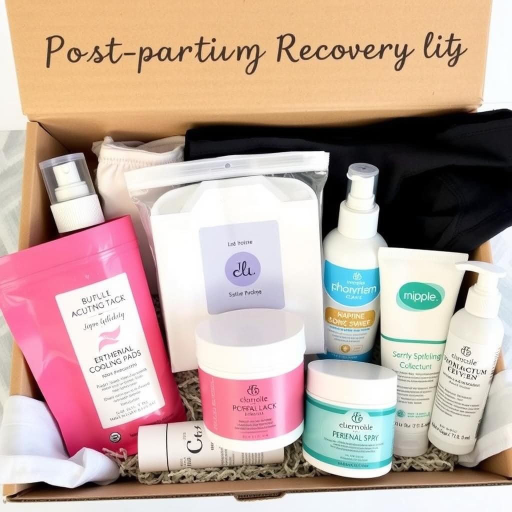 Postpartum recovery essentials kit for new mothers