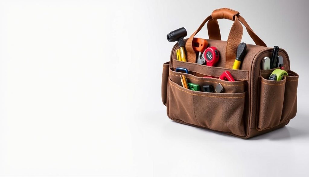 The top-rated carpenter tool bag showing its organization system and durability features The top-rated carpenter tool bag showing its organization system and durability features